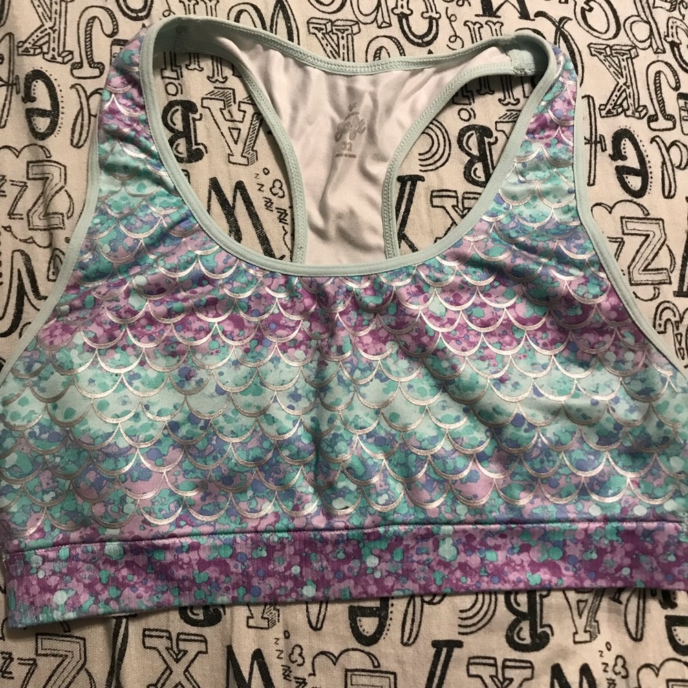 Justice racer back sports bra